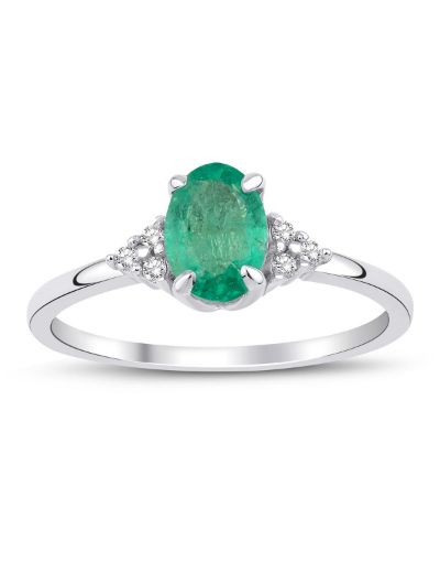 Zümrüt Oval Tektaş Yüzük resmi