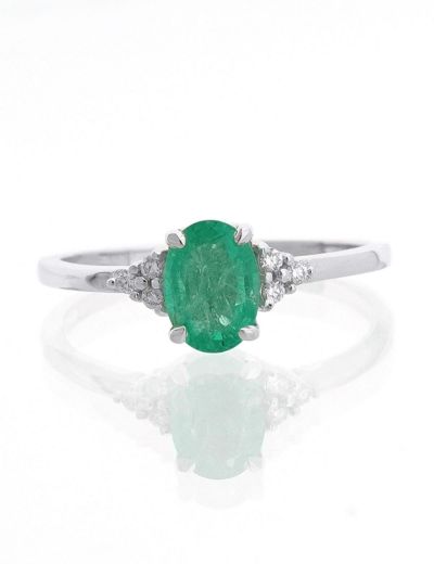 Zümrüt Oval Tektaş Yüzük resmi