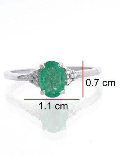 Zümrüt Oval Tektaş Yüzük resmi