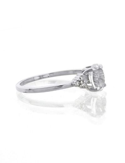 White Topaz Oval Tektaş Yüzük resmi