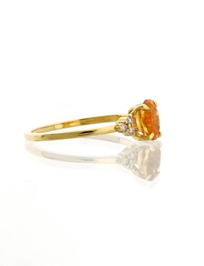 Citrine Oval Tektaş Pırlanta Yüzük resmi