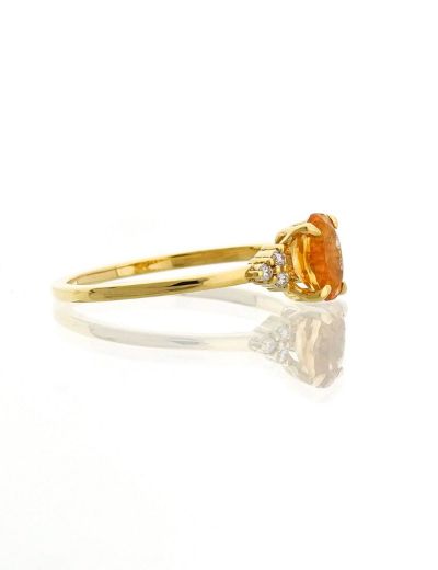 Citrine Oval Tektaş Pırlanta Yüzük resmi