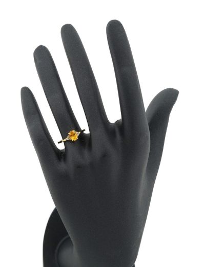 Citrine Oval Tektaş Pırlanta Yüzük resmi