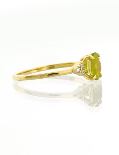 Peridot Oval Tektaş Pırlanta Yüzük resmi