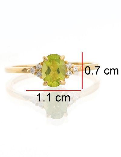 Peridot Oval Tektaş Pırlanta Yüzük resmi