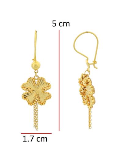 Yonca Sallantılı Altın Küpe / 22 Ayar resmi