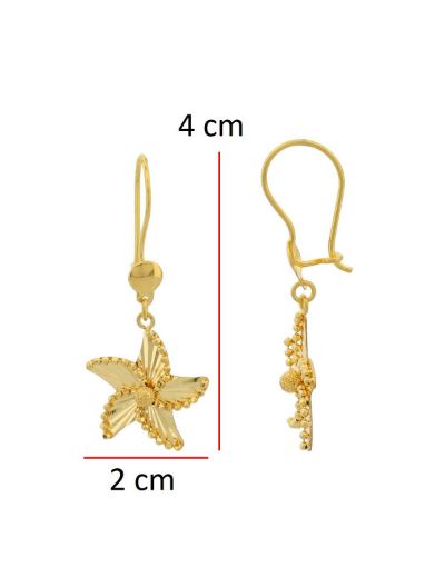 Çiçek Sallantılı Altın Küpe / 22 Ayar resmi