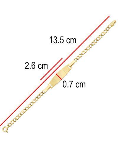 Klasik Altın Bebek Künye Bileklik resmi