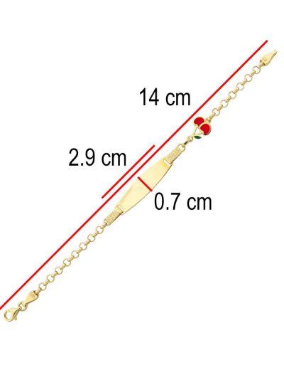 14 Ayar Altın Çocuk Künye Bileklik