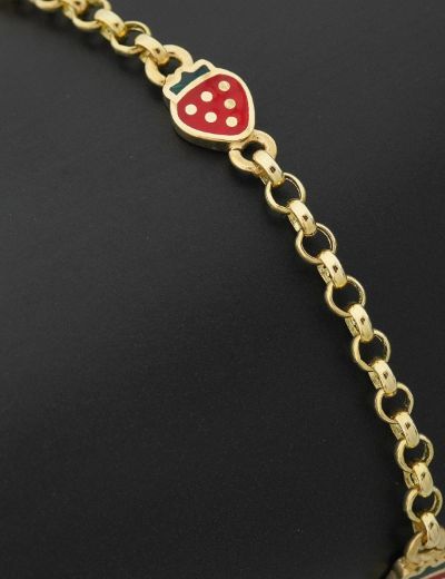 Tatlı Çilek Altın Çocuk Bileklik resmi