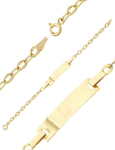 Klasik Altın Çocuk Künye Bileklik resmi