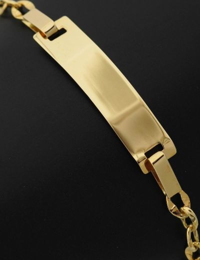 Klasik Altın Çocuk Künye Bileklik resmi