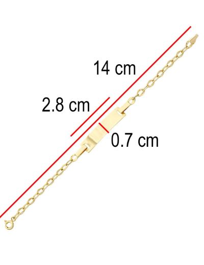 Klasik Altın Çocuk Künye Bileklik resmi