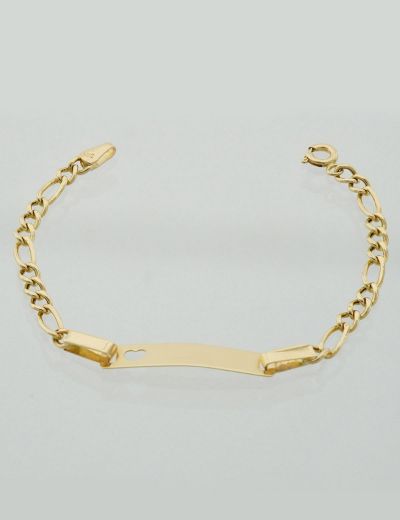 Altın Bebek Künye Bileklik-Kalp Figürlü resmi