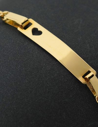 Altın Bebek Künye Bileklik-Kalp Figürlü resmi