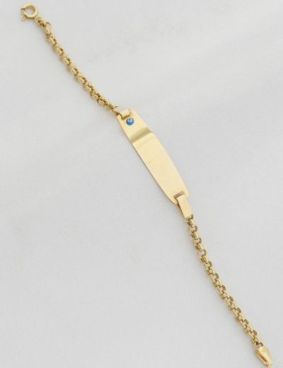 Altın Bebek Künye Bileklik-Nazar Boncuklu resmi