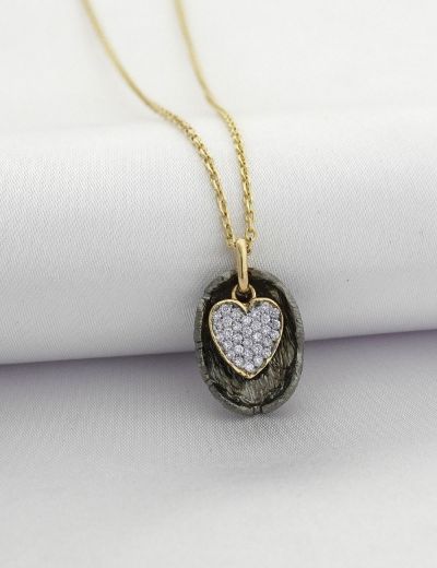 Tasarım Pırlanta Kalp Kolye resmi