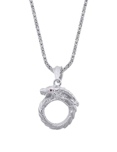 Sonsuz Döngü Ouroboros Yakut Kolye