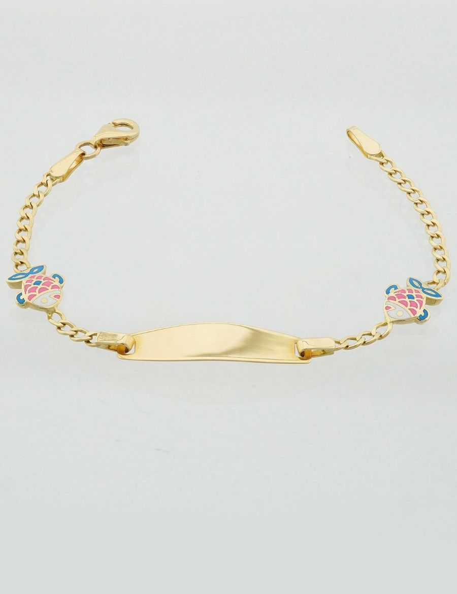 Balık Figürlü Altın İsimli Çocuk Künye resmi