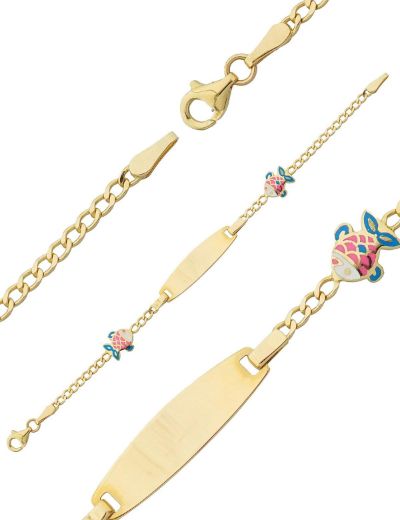 Balık Figürlü Altın İsimli Çocuk Künye resmi