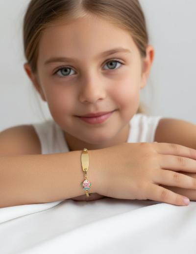 Balık Figürlü Altın İsimli Çocuk Künye resmi