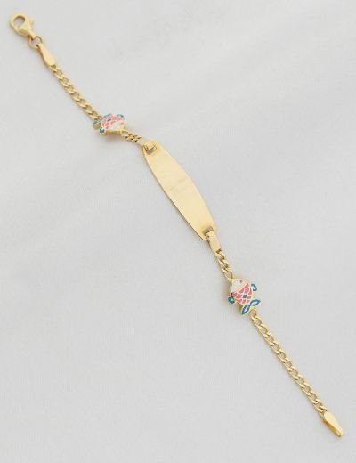 Balık Figürlü Altın İsimli Çocuk Künye resmi