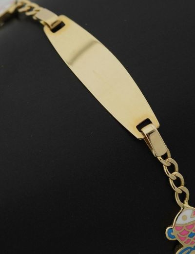 Balık Figürlü Altın İsimli Çocuk Künye resmi