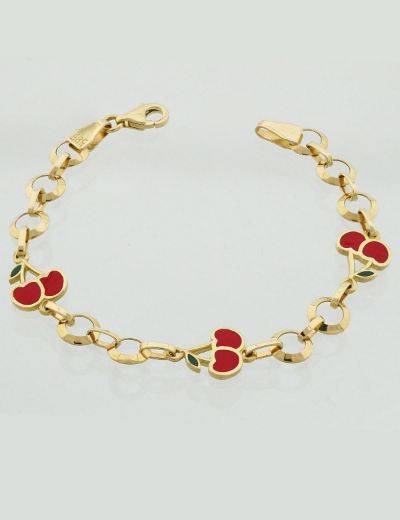 Kiraz Altın Çocuk Bileklik resmi