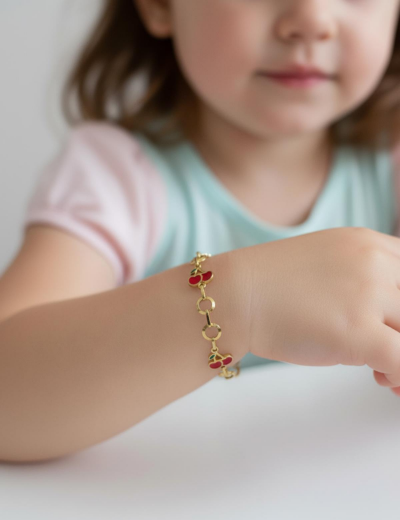 Kiraz Altın Çocuk Bileklik resmi