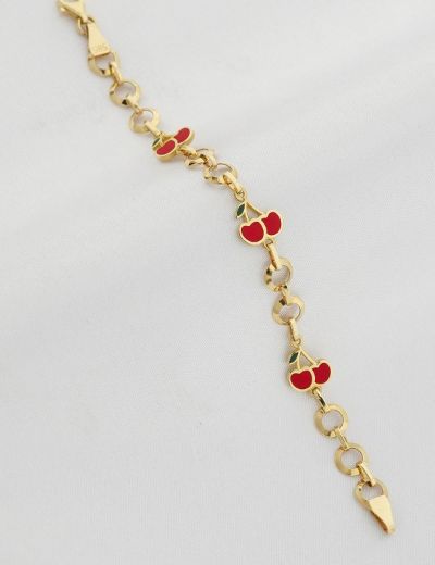 Kiraz Altın Çocuk Bileklik resmi