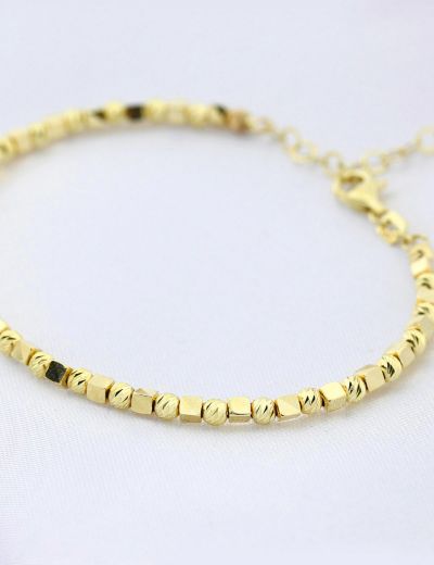 Küp ve Dorika 14 Ayar Altın Kelepçe Bilezik resmi