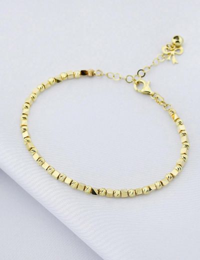 Küp ve Dorika 14 Ayar Altın Kelepçe Bilezik resmi