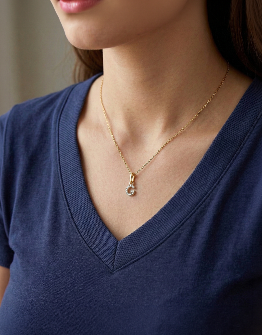 Pırlanta Harf Kolye / Orta Boy resmi