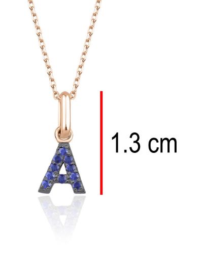 Safir Harf Kolye / Orta Boy resmi