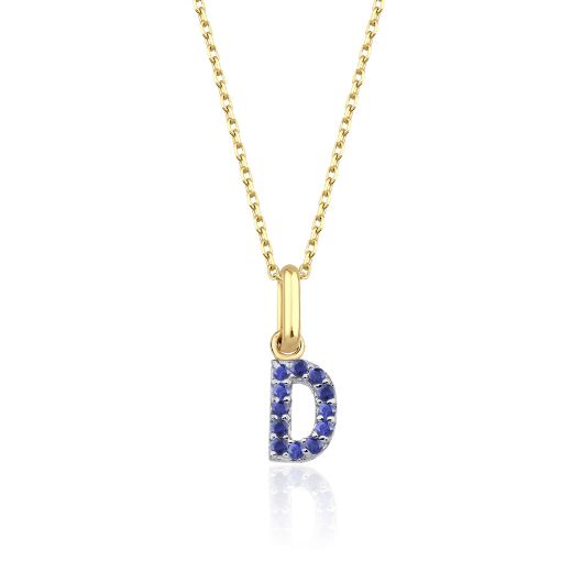 Safir Harf Kolye / Orta Boy resmi