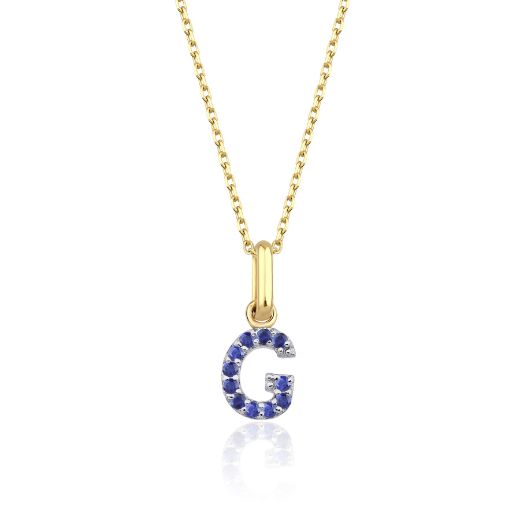 Safir Harf Kolye / Orta Boy resmi