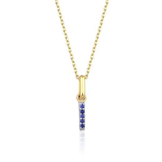 Safir Harf Kolye / Orta Boy resmi