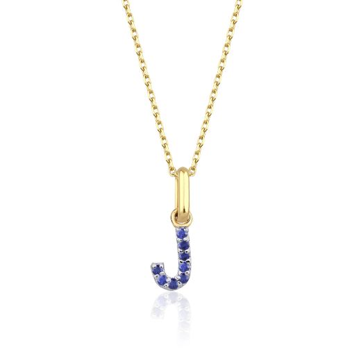 Safir Harf Kolye / Orta Boy resmi