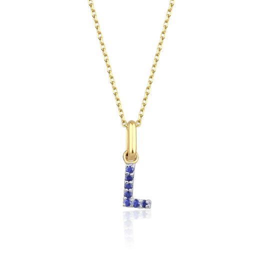 Safir Harf Kolye / Orta Boy resmi
