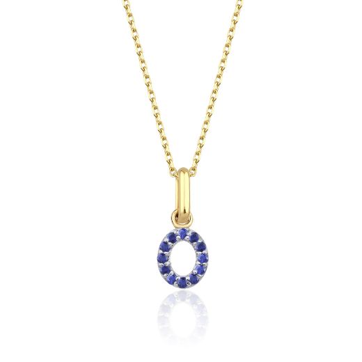 Safir Harf Kolye / Orta Boy resmi