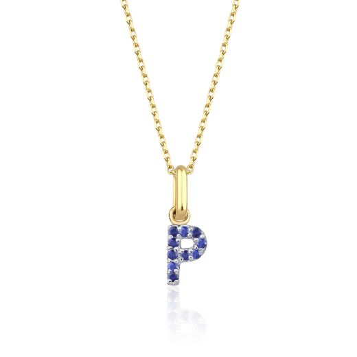 Safir Harf Kolye / Orta Boy resmi