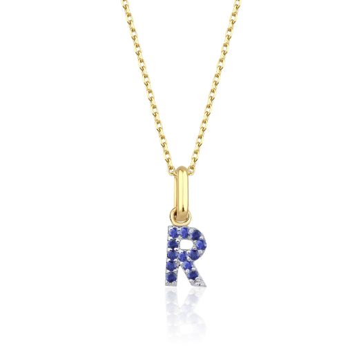 Safir Harf Kolye / Orta Boy resmi