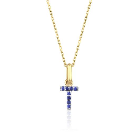 Safir Harf Kolye / Orta Boy resmi