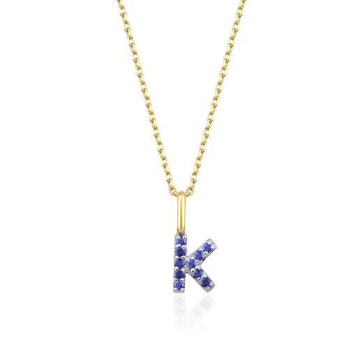 Safir Harf Kolye / Küçük Boy resmi