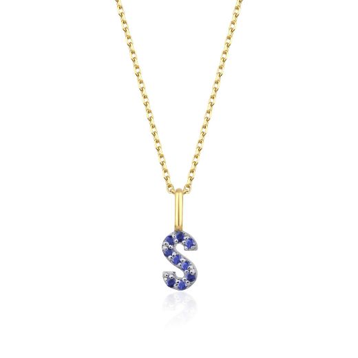 Safir Harf Kolye / Küçük Boy resmi