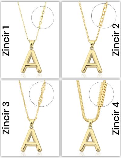 Balon Harf Kolye / 14 Ayar resmi