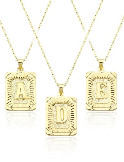 Çerçeve Harf  Altın Kolye / 14 Ayar resmi