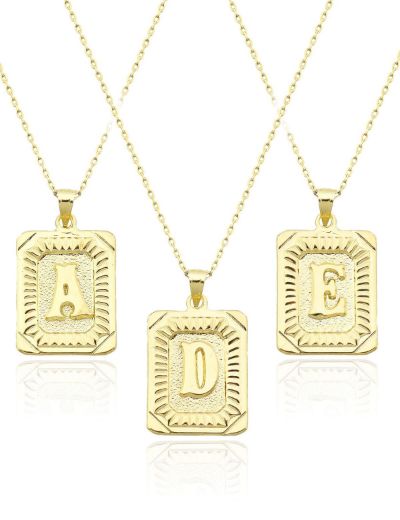 Çerçeve Harf  Altın Kolye / 14 Ayar resmi