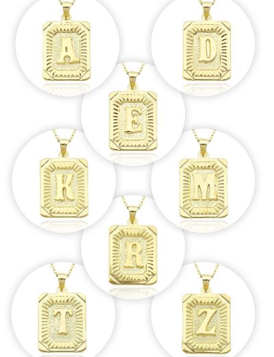 Çerçeve Harf  Altın Kolye / 14 Ayar resmi