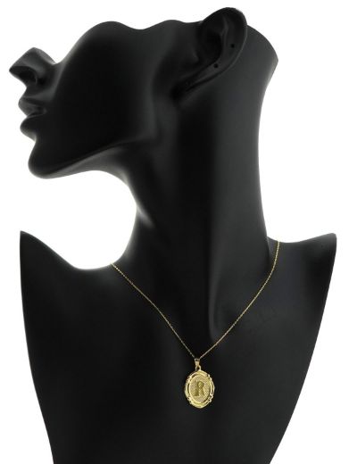 Oval Çerçeve Harf Altın Kolye / 14 Ayar resmi